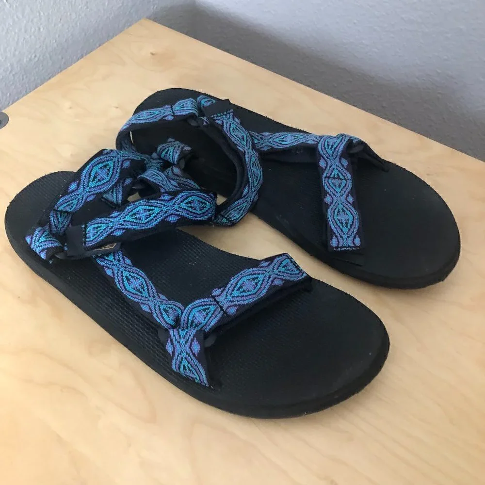 Teva Original Universal Athletic Sandal Men's size 12 Black Blue Activewear